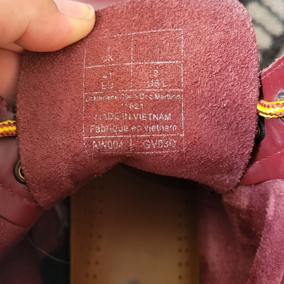 Size 9 W Doc Martens / Dr Martens Cherry Red Combat, Punk, Lace-up Boots - Picture 3 of 4